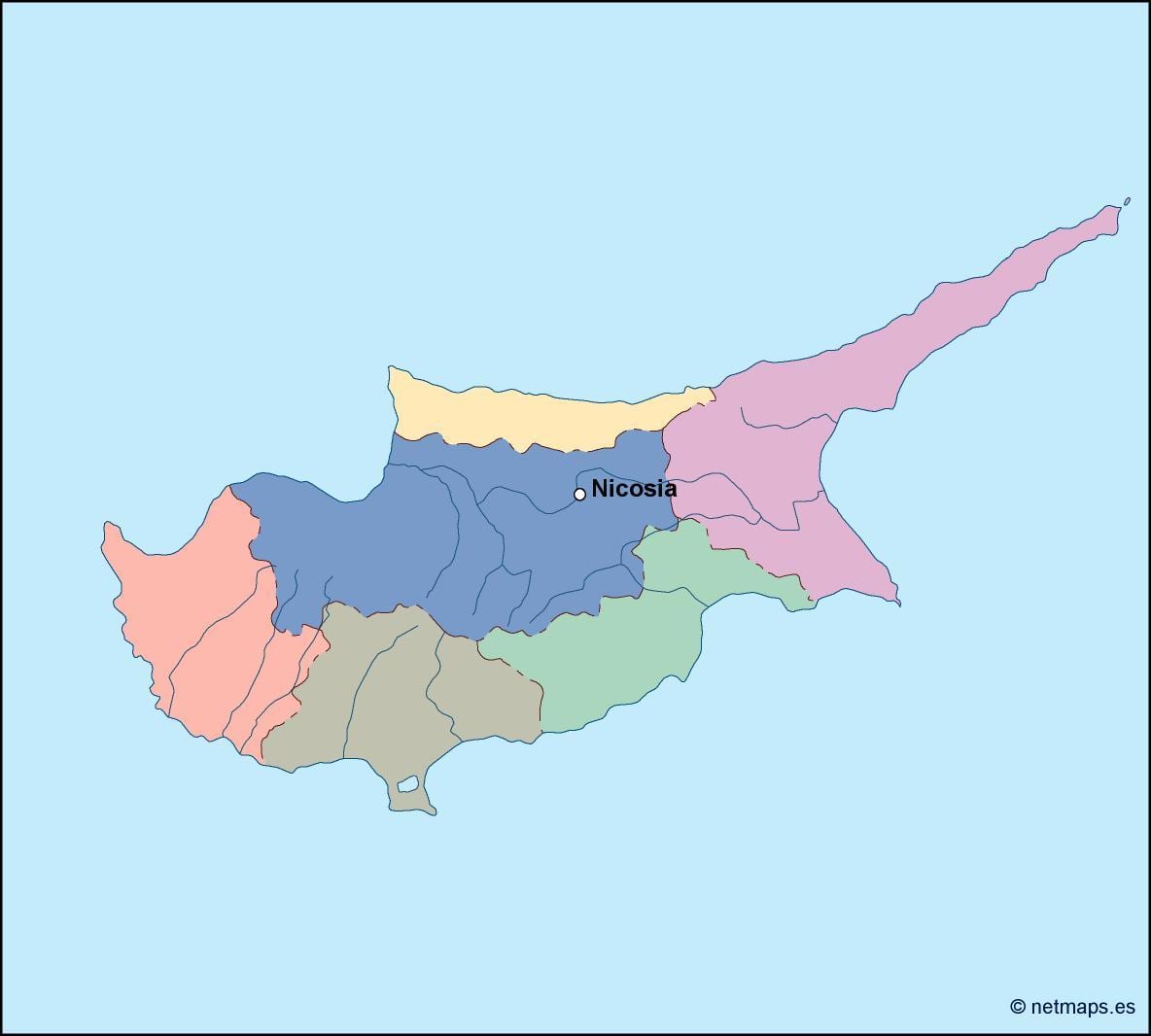 Kaart van Cyprus vector