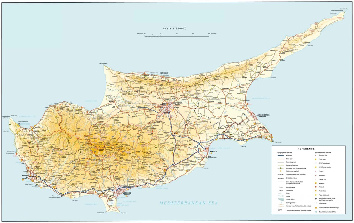 Kaart van e4 Cyprus