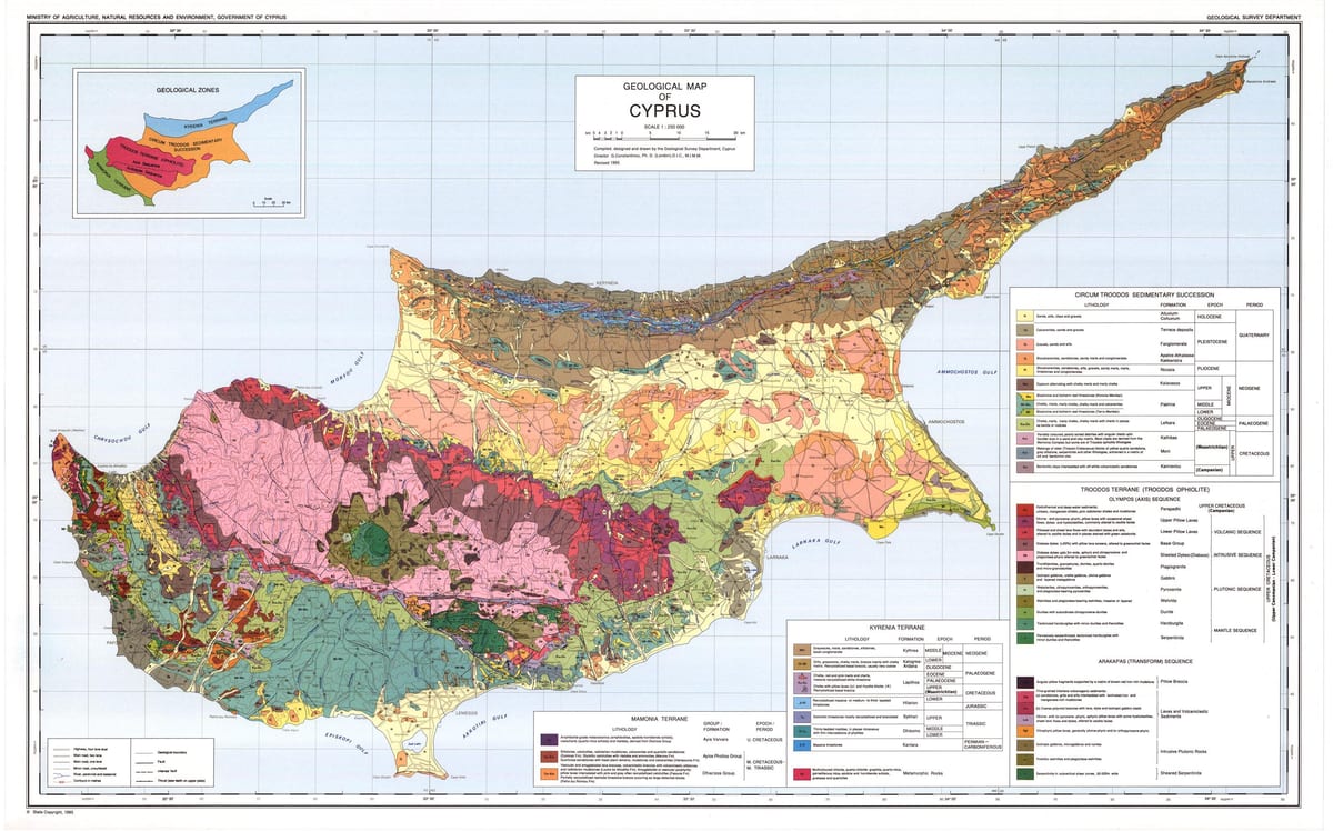 Cyprus geografische kaart