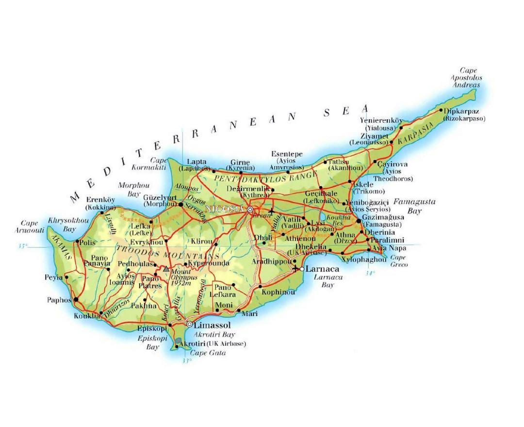 kaart van lapta noord-Cyprus