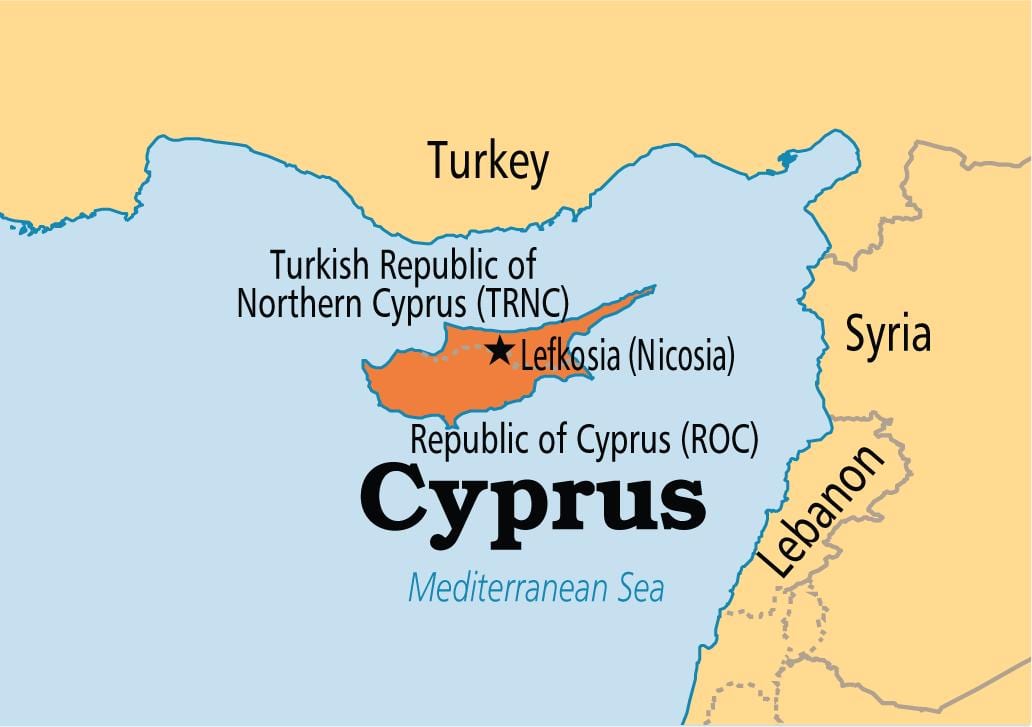republiek Cyprus kaart