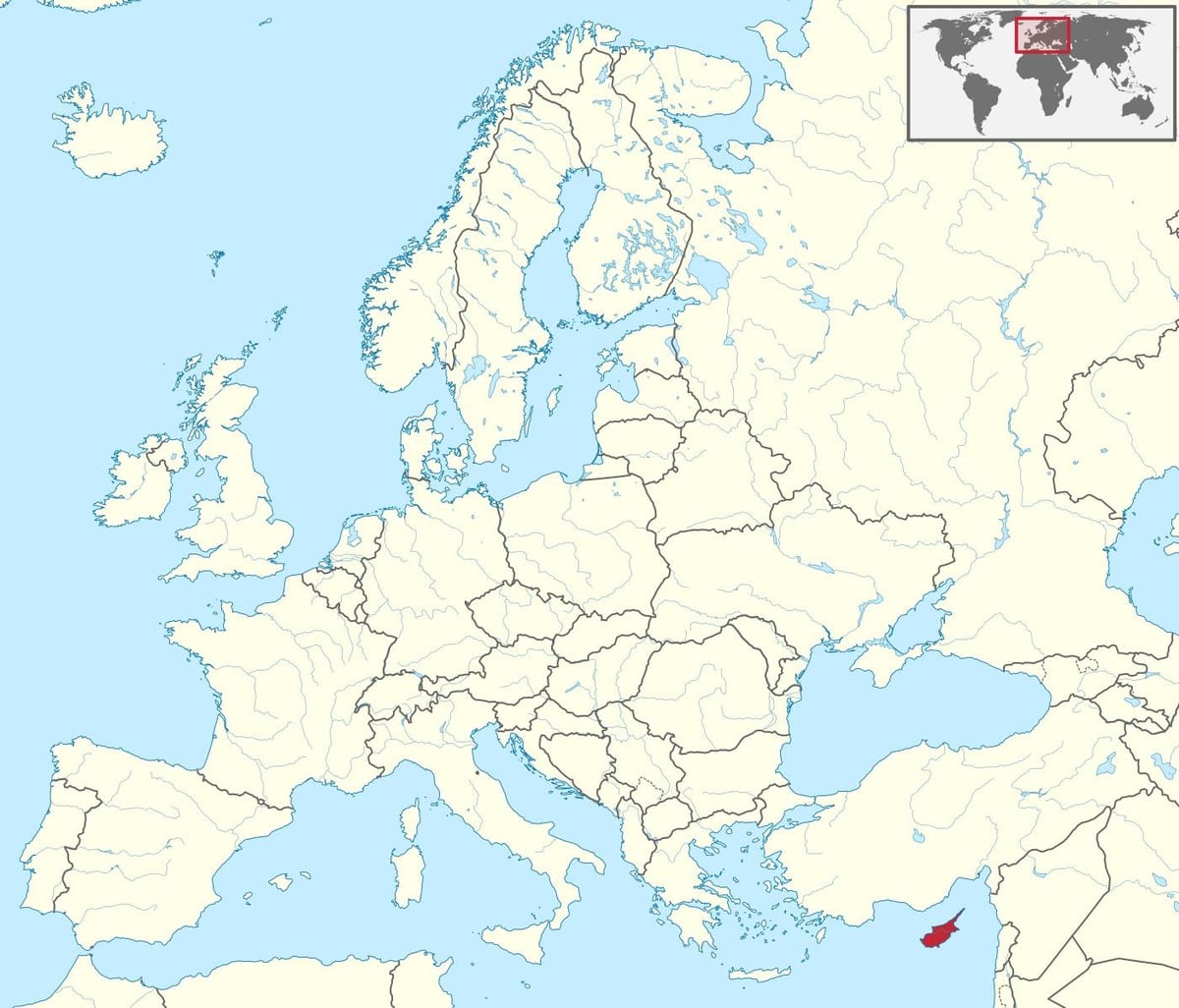 Ma van noord-Cyprus in de wereld
