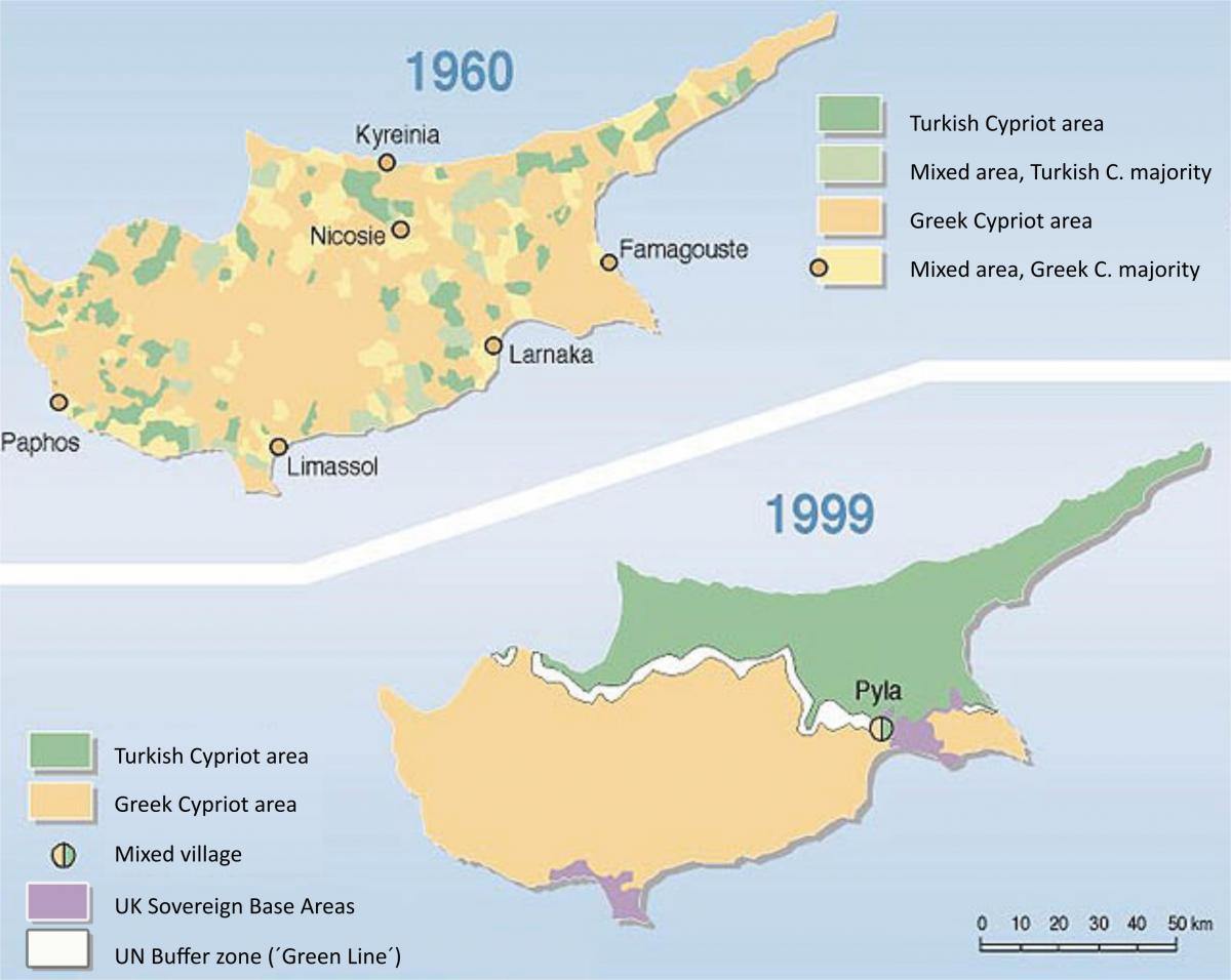 Kaart van turks-Cyprus