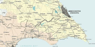 Kaart van ayia napa, Cyprus