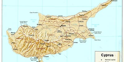 Kaart van Cyprus continent