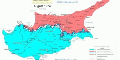 Kaart van Cyprus divisie