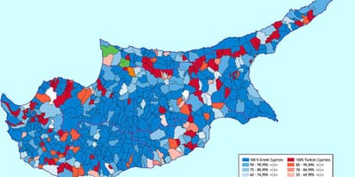 Kaart van Cyprus etnische