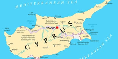 De hoofdstad van Cyprus kaart