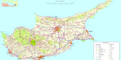 Kaart van Cyprus middellandse zee