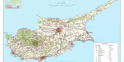 Kaart van Cyprus bezienswaardigheden