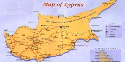 Kaart van Cyprus villages