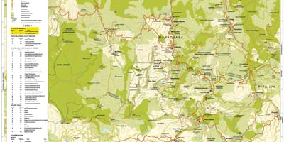Kaart van het troodos-gebergte Cyprus