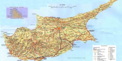 Kaart van Cyprus vakantie resorts