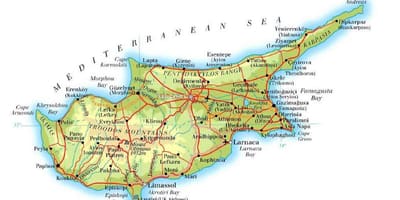 Kaart van lapta noord-Cyprus